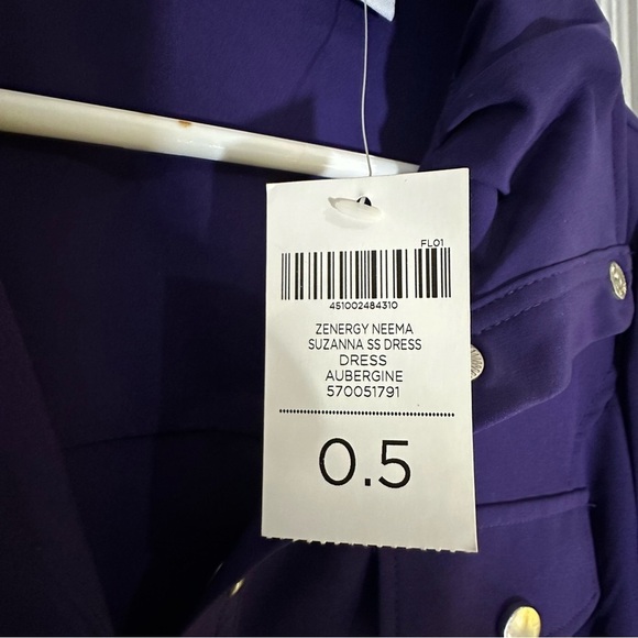 Zenergy by Chico’s purple shirt dress NWT Women’s size XS/Chico’s 0.5 | a8 - Picture 5 of 7